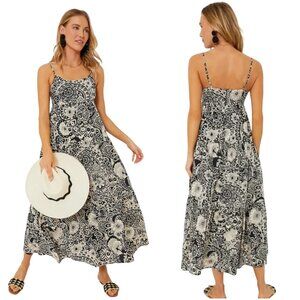 Tuckernuck Hyacinth House Floral Tiered Tilly Dress size XXL black cream maxi